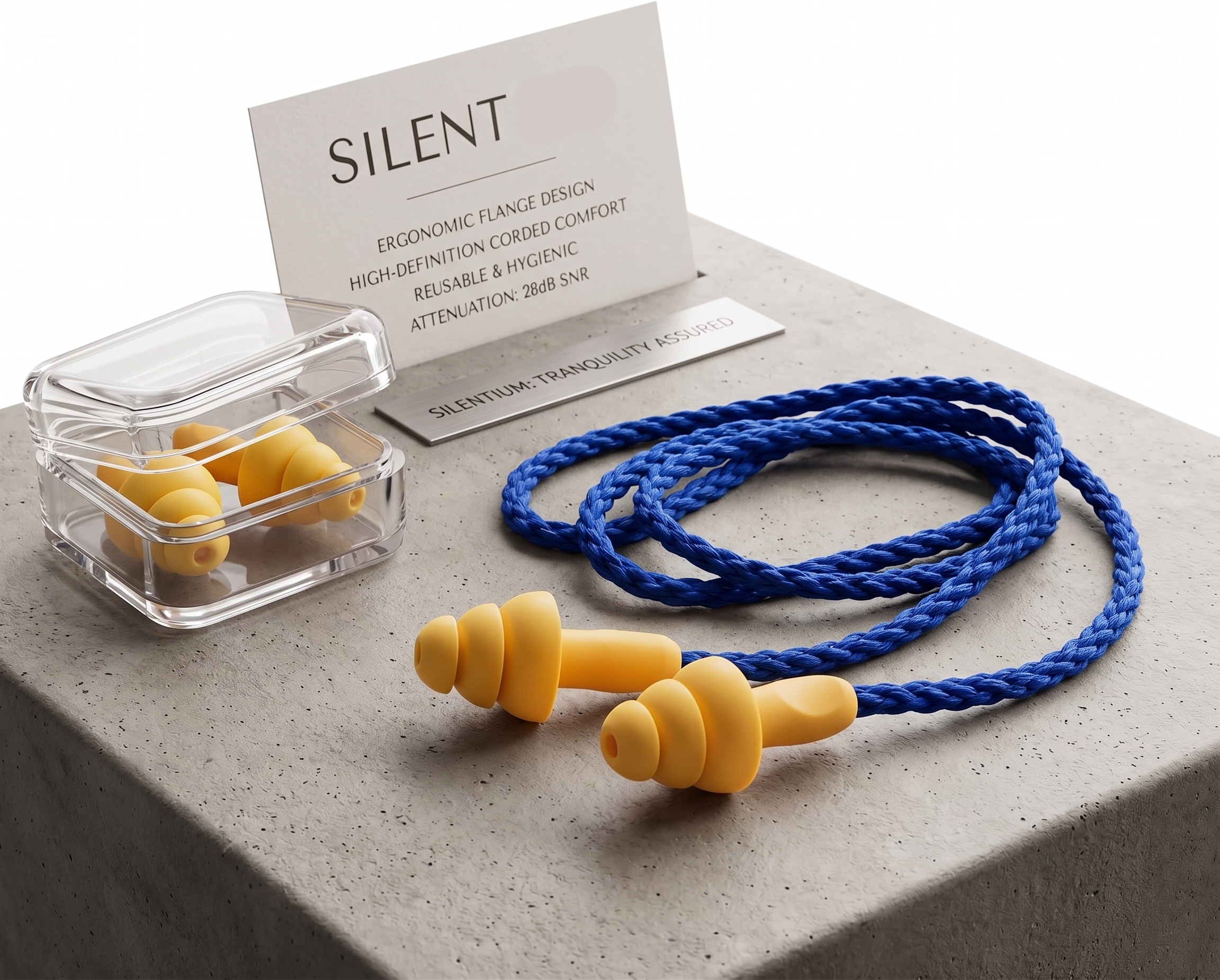 AR Corded Ear Plugs – Reusable Silicone Earplugs with String,
